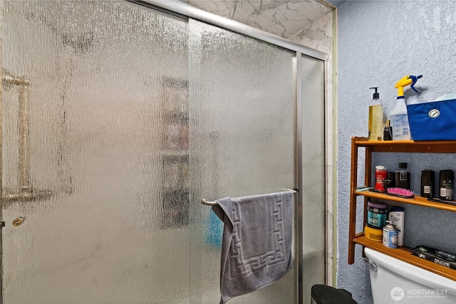 7445S Pine St, Tacoma, WA 98409 - full bath with a textured wall and a stall shower