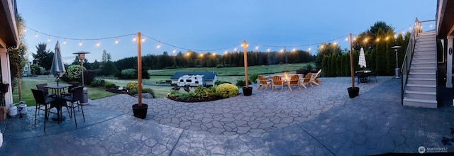 29919 39th Ave S, Roy, WA 98580 - view of patio with stairway and an outdoor fire pit
