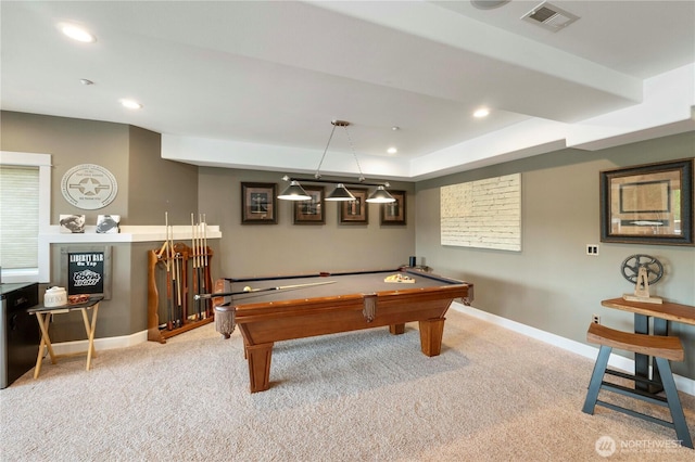 29919 39th Ave S, Roy, WA 98580 - recreation room featuring carpet, pool table, and recessed lighting