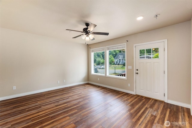 212 Euclid Ave, Shelton, WA 98584 - foyer with dark wood finished floors and ceiling fan