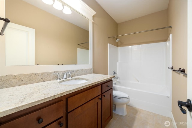 24210 Nookachamp Hills Dr, Mount Vernon, WA 98274 - bathroom featuring vanity, tile patterned floors, and washtub / shower combination