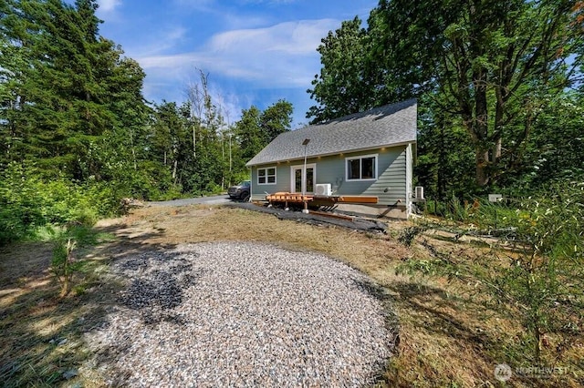 2927 Youngs Rd, Custer, WA 98240 - back of property featuring a wooden deck and roof with shingles