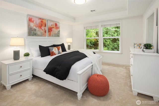 4535 Providence Point Pl SE Unit 202, Issaquah, WA 98029 - bedroom featuring a raised ceiling and light carpet