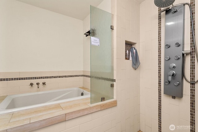6522 Whitman St NE, Tacoma, WA 98422 - full bathroom featuring a garden tub and tiled shower