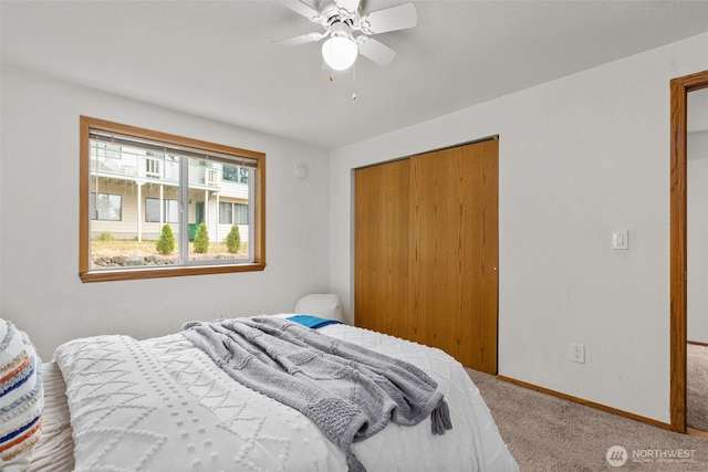 1802 Zephyr Ln NW, Silverdale, WA 98383 - bedroom featuring carpet, a closet, and ceiling fan
