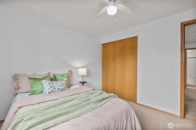 1802 Zephyr Ln NW, Silverdale, WA 98383 - bedroom featuring carpet floors, a closet, and ceiling fan
