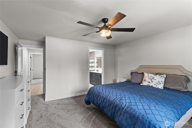 8209 188th Ave E, Bonney Lake, WA 98391 - bedroom featuring carpet flooring, a ceiling fan, and ensuite bath