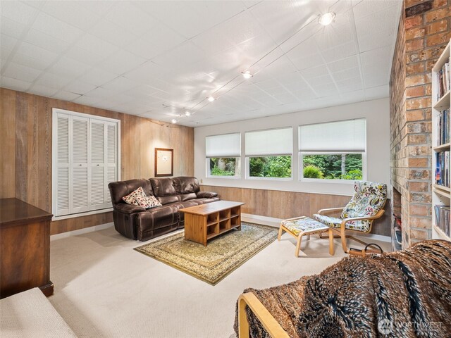 20801 Marine View Dr SW, Normandy Park, WA 98166 - carpeted living area with wooden walls