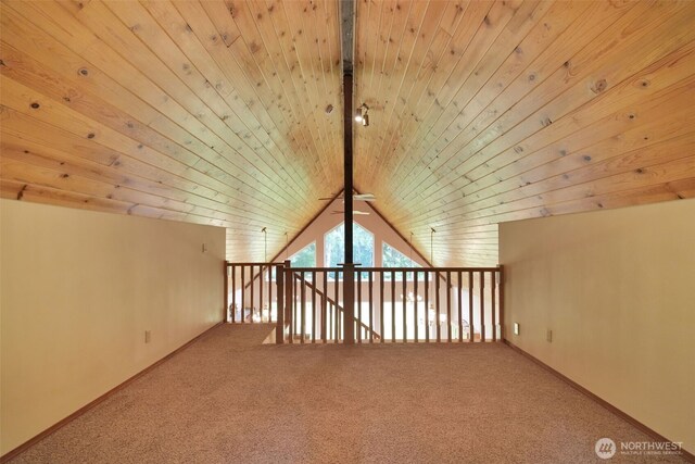1931B State Route 505, Toledo, WA 98591 - bonus room with wood ceiling, carpet floors, and lofted ceiling