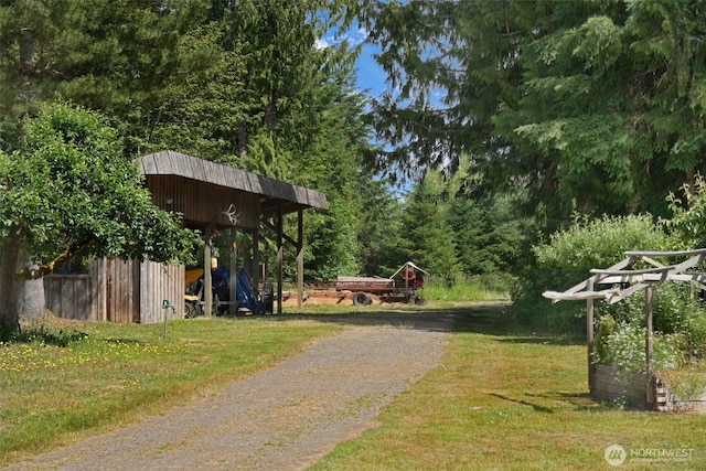 1931B State Route 505, Toledo, WA 98591 - view of green lawn with gravel driveway and an outdoor structure