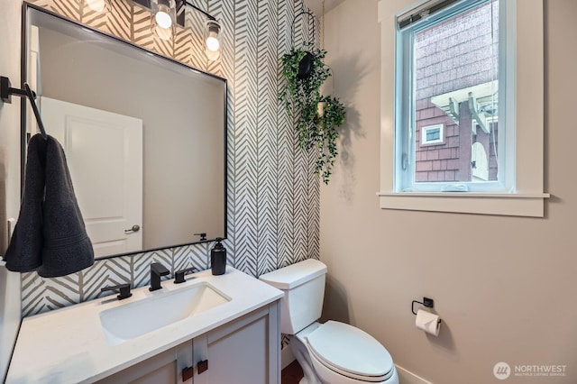9064 177th Pl NE, Redmond, WA 98052 - bathroom featuring vanity and wallpapered walls