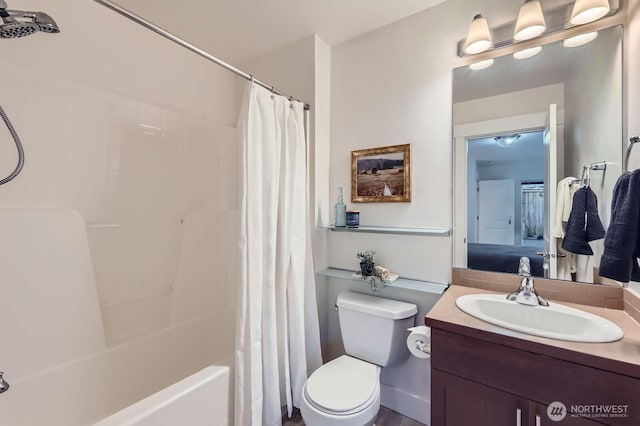 9064 177th Pl NE, Redmond, WA 98052 - full bathroom featuring vanity and shower / bath combination with curtain