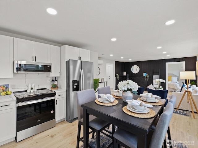 3704 Bells Ln, Langley, WA 98260 - dining area featuring light wood finished floors and recessed lighting