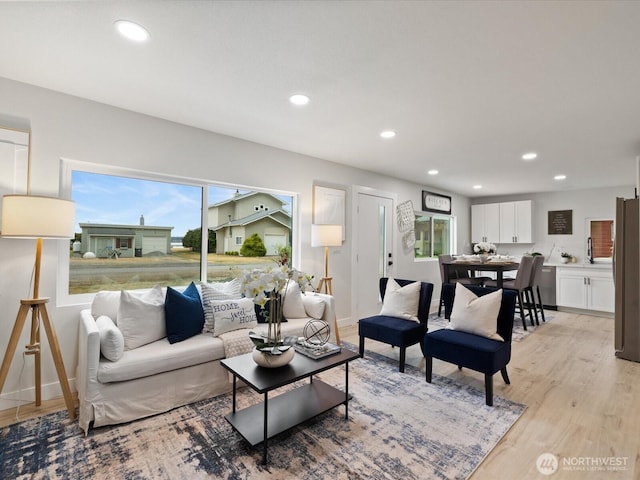 3704 Bells Ln, Langley, WA 98260 - living room with recessed lighting and light wood-style flooring
