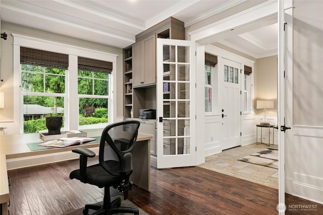 1709 223rd Ave SE, Sammamish, WA 98075 - office with hardwood / wood-style floors and ornamental molding
