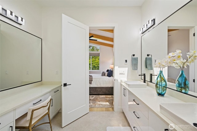 9051 Sea Mist Ln, Blaine, WA 98230 - bathroom featuring ensuite bathroom, double vanity, and tile patterned flooring