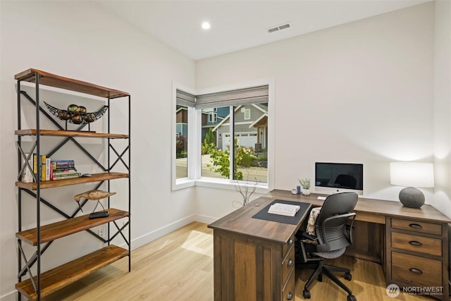 9051 Sea Mist Ln, Blaine, WA 98230 - office space with light wood-type flooring and recessed lighting