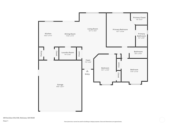 409 Davidson Blvd SW, Mattawa, WA 99349 - view of floor plan / room layout