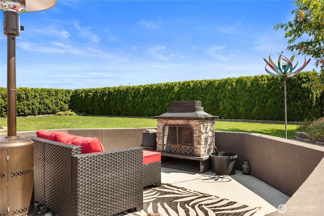 409 Davidson Blvd SW, Mattawa, WA 99349 - view of patio with an outdoor living space with a fireplace