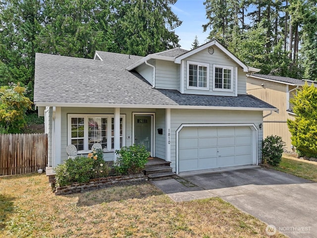 1810 S Tyler St, Tacoma, WA 98405 - traditional-style house featuring a shingled roof, driveway, a porch, and a garage