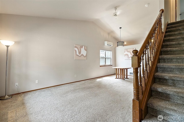 1810 S Tyler St, Tacoma, WA 98405 - entrance foyer featuring carpet floors, vaulted ceiling, and stairway