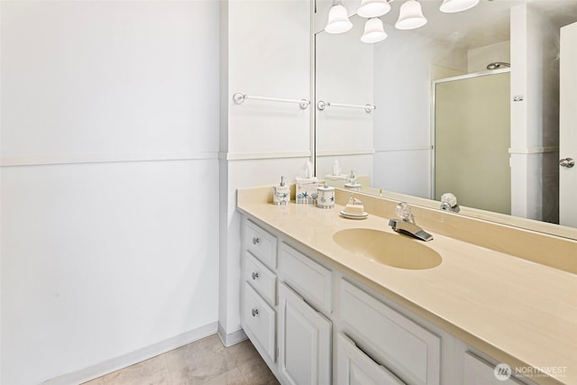2201 3rd Ave Unit 1404, Seattle, WA 98121 - bathroom with vanity and a stall shower