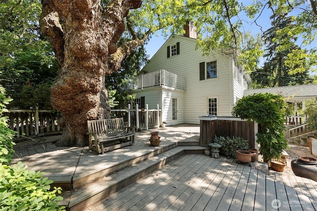 444 Washington St, Walla Walla, WA 99362 - wooden deck with a hot tub