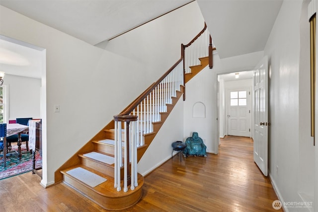 444 Washington St, Walla Walla, WA 99362 - stairway with wood finished floors and baseboards