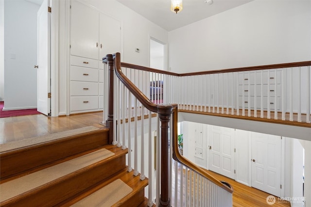444 Washington St, Walla Walla, WA 99362 - staircase with wood finished floors