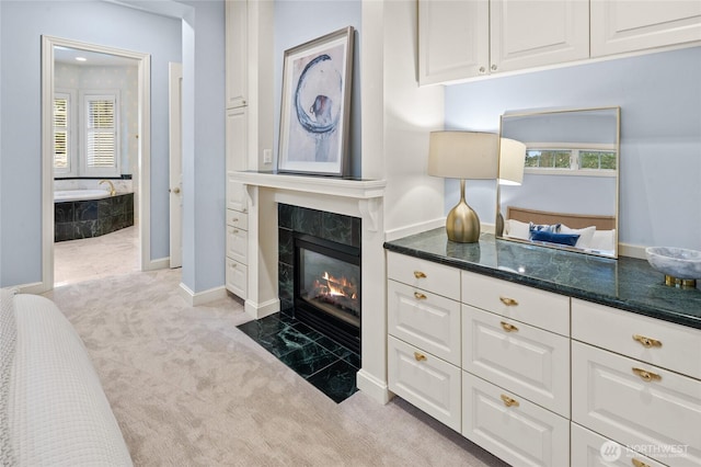 1510 38th Ave E, Seattle, WA 98112 - living room featuring carpet floors and a high end fireplace