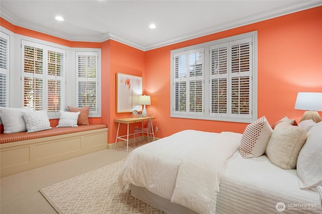 1510 38th Ave E, Seattle, WA 98112 - carpeted bedroom with ornamental molding and recessed lighting