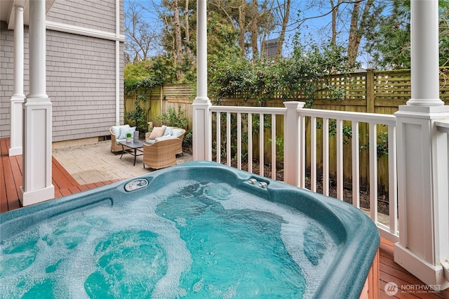 1510 38th Ave E, Seattle, WA 98112 - view of swimming pool with a hot tub and a fenced backyard