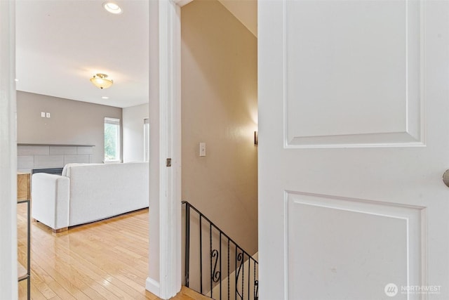 3017 Government Way, Seattle, WA 98199 - corridor with wood finished floors and an upstairs landing