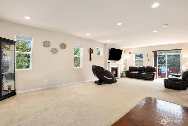 33908 12th Pl SW, Federal Way, WA 98023 - living room with carpet, recessed lighting, and plenty of natural light