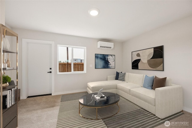 16723 Alderwood Mall Pkwy Unit C6, Lynnwood, WA 98037 - living area featuring a wall mounted AC and carpet