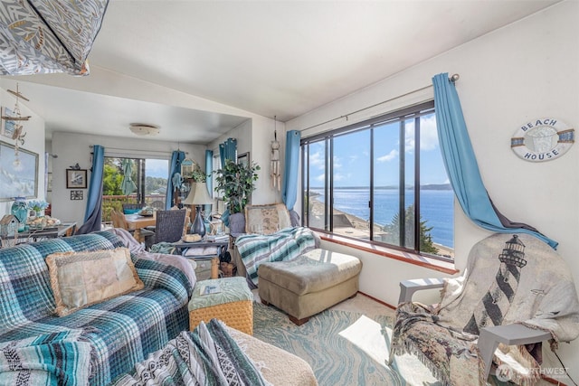 5310 SW College St, Seattle, WA 98116 - carpeted living area with a water view