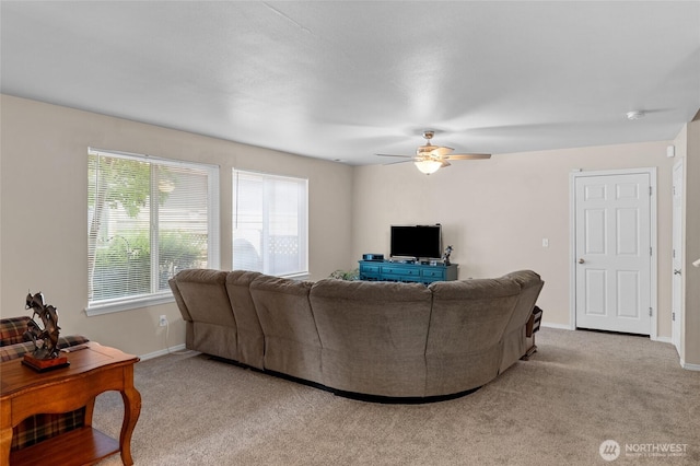 5468 Balustrade Blvd SE, Lacey, WA 98513 - living area featuring ceiling fan and light colored carpet
