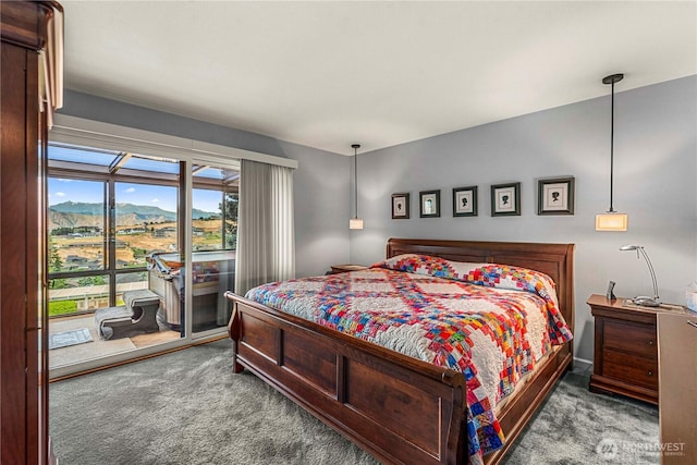 3822 School St, Wenatchee, WA 98801 - carpeted bedroom featuring access to outside and a mountain view