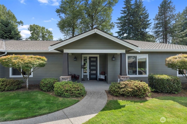 2322 Rice Rd, Chehalis, WA 98532 - single story home featuring a front yard, a porch, and roof with shingles