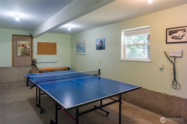 227 Bromley Dr, Orcas Island, WA 98245 - game room featuring concrete floors