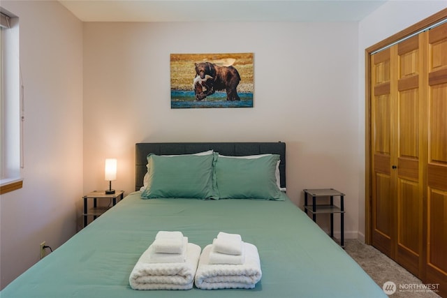 227 Bromley Dr, Orcas Island, WA 98245 - bedroom featuring carpet floors and a closet