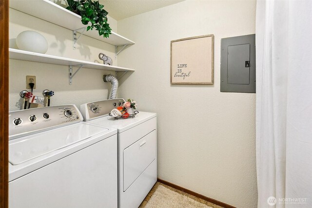 1130 5th Ave S Unit 103, Edmonds, WA 98020 - laundry area featuring electric panel and independent washer and dryer