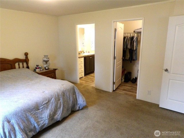 24919 Hoehn Rd Unit 65, Sedro Woolley, WA 98284 - bedroom with light colored carpet, a spacious closet, a closet, and connected bathroom