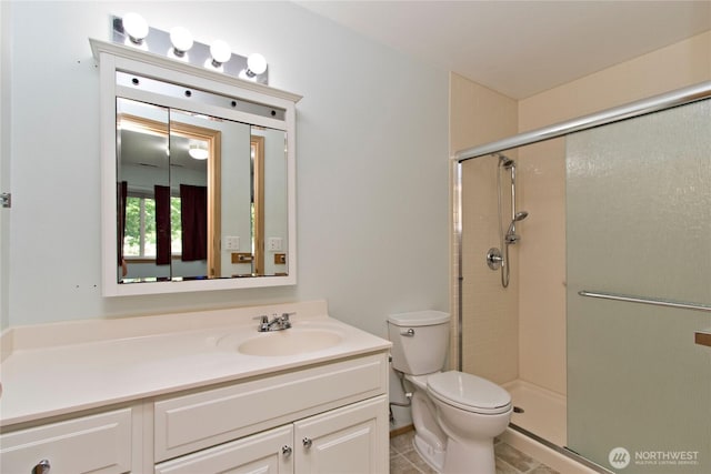 9927 140th St Ct E, Puyallup, WA 98373 - full bathroom featuring a stall shower, vanity, and tile patterned flooring