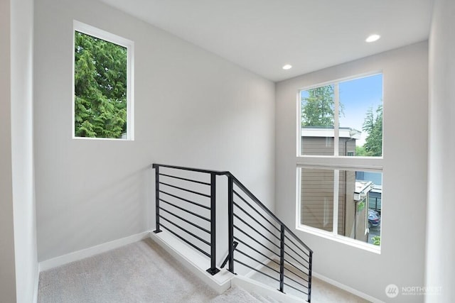 8015 NE 116th Pl, Kirkland, WA 98034 - stairway with carpet and recessed lighting