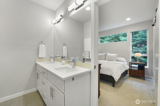 8015 NE 116th Pl, Kirkland, WA 98034 - ensuite bathroom featuring double vanity and recessed lighting