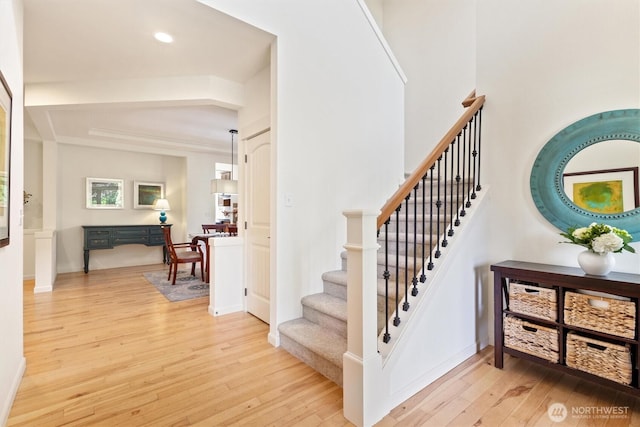 416 199th Pl SE, Bothell, WA 98012 - stairway with hardwood / wood-style flooring and recessed lighting