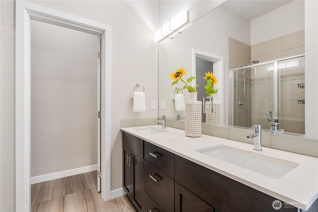 8600 21st Pl NE, Seattle, WA 98115 - full bathroom featuring double vanity and a stall shower