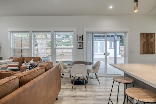 793 Island Cir SE, Ocean Shores, WA 98569 - living area featuring light wood finished floors and recessed lighting
