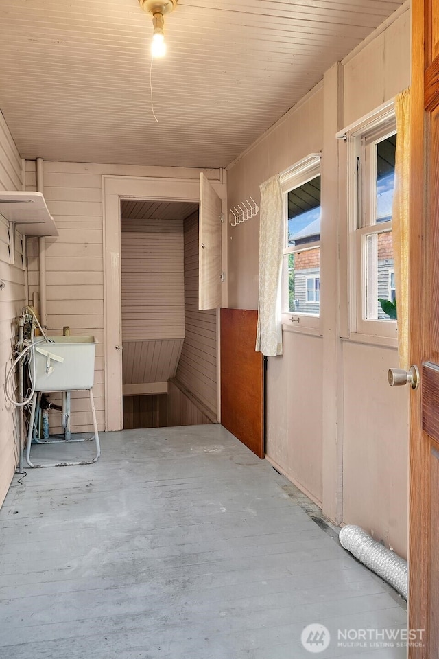 3108 S Walden St, Seattle, WA 98144 - interior space with wooden ceiling and wooden walls